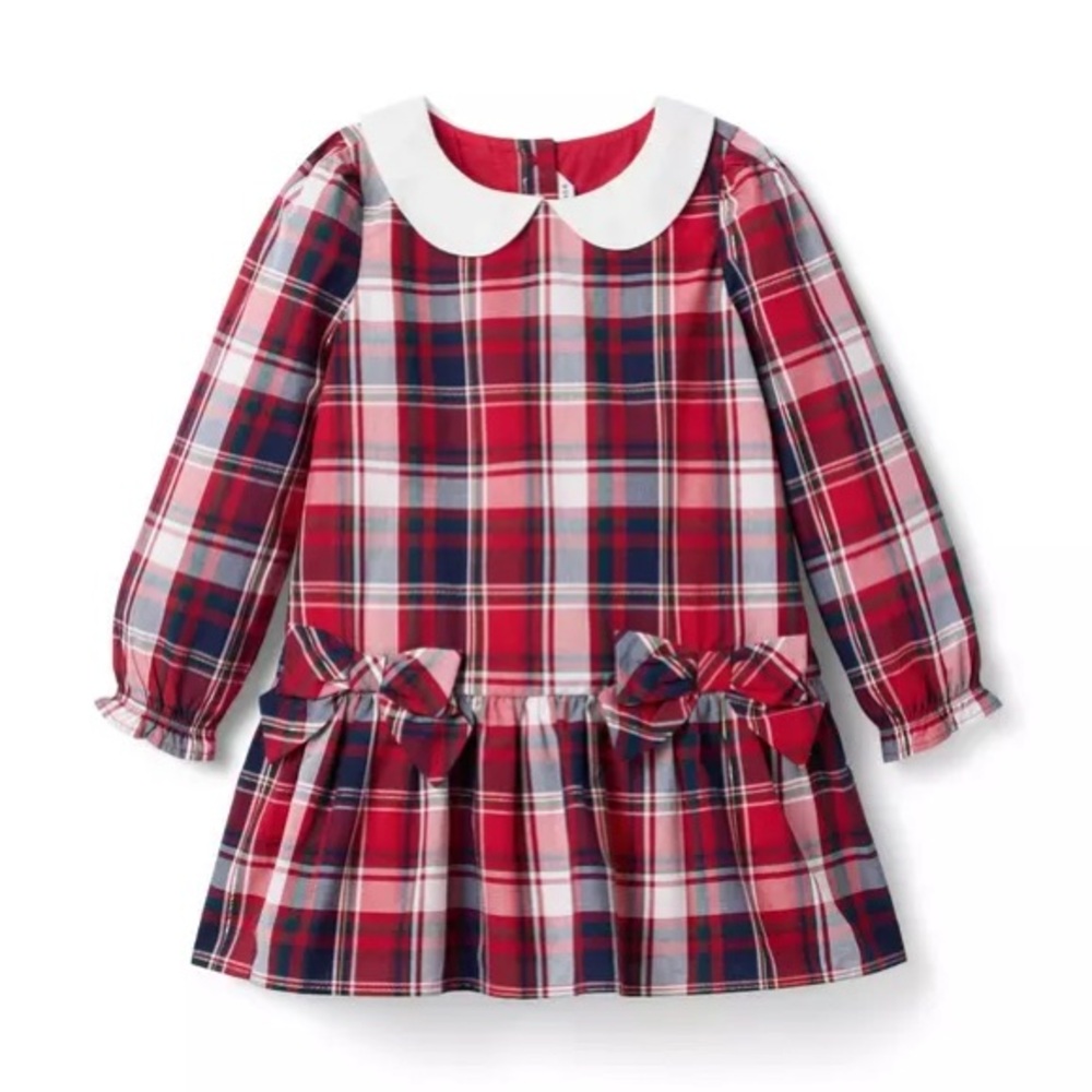 Janie and Jack Red Plaid Dress with Bows